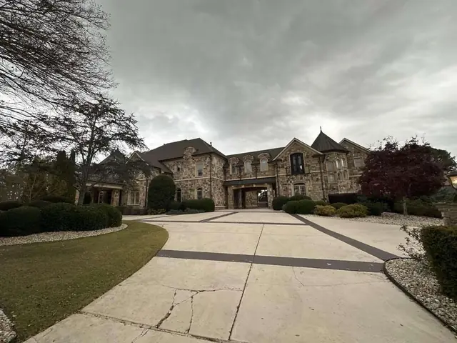 Stone chateau-style home in North Georgia