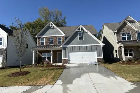 New-construction two-story home with a stone front in North Georgia